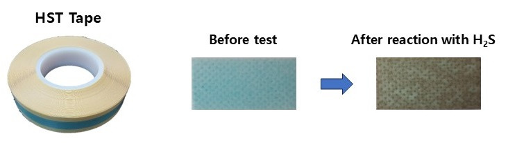 Hydrogen sulfide leak detection tape