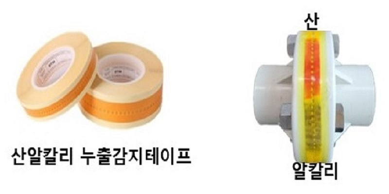 플랜지에 사용된 누출감지테이프